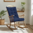 thumbnail image 4 of Non-Slip Tufted Rocking Chair Cushion with Straps, 80% Water Resistant High Back Indoor Outdoor Pad for Living Room, Nursery, and Garden in Blue, 4 of 6