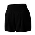 thumbnail image 5 of Shorts for Women Clearance!Yanyanz Womens Casual Summer Smocked Elastic Waist Comfy Detail Beach Shorts Skirts for Women Womens Pants Black L, 5 of 6