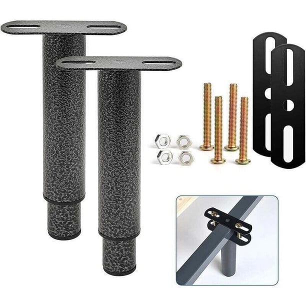 Adjustable Metal Bed Legs, Set of 2, Universal Fit for Bed Frames, Compatible with Metal Slats, Wardrobe, Sofa, 18-33cm Height (Grey)