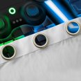 thumbnail image 4 of Homewish Neon Gaming Controller Blackout Curtains,Futuristic Cubes Curtains Pack of 2 (42x84 Each),Green Blue, 4 of 6