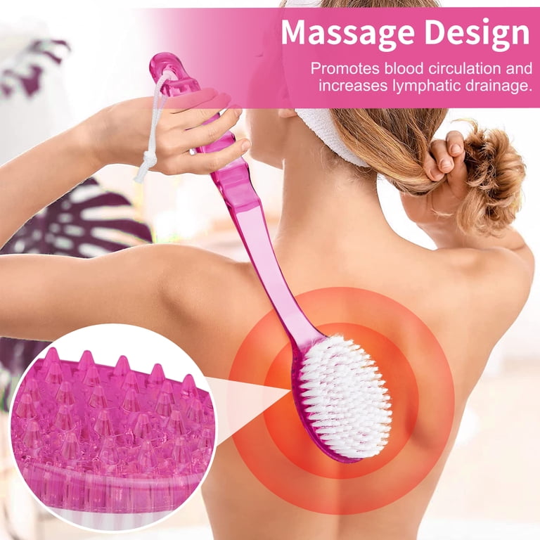 15.7" Long Handle Bath Brush With Dual Sides - Exfoliating & Soft Natural Fiber Brush 12 thumbnail image
