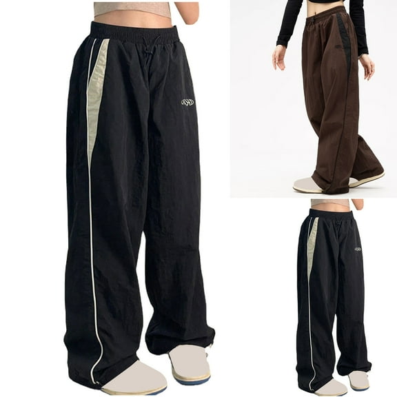 Bovxnpu Womens Wide Leg Pants Loungewear Travel Pants, Womens Wide Leg Pants Pull On Casual Trousers Soft Comfy
