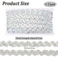 thumbnail image 2 of 12 Yards Silver Sequin Trim Flat Sequins Beaded Strip Rick Rack Wave Gimp Woven Trimming Metallic Glitter Zig Zag Bending Ribbon for Sewing Making Crafts Gift Wrapping Curtain Supply, 2 of 9