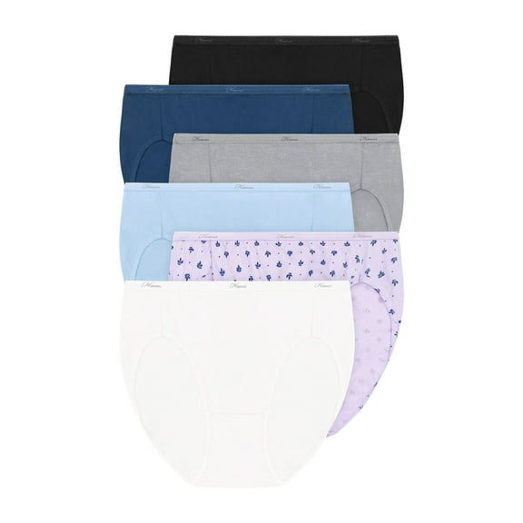 Hanes Women's SUPERVALUE Cotton Hi-Cut Underwear, 6 2 Bonus Pack