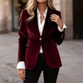 thumbnail image 4 of CHUMUD Women's Velvet Blazer Single Button Lapel Collar Jacket Slim Fit Party Evening Outerwear, S-3XL, 4 of 5
