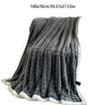 thumbnail image 2 of 39.37x27.55in Fleece Throw Blanket for Couch, Soft Warm Solid Color Blanket, Decorative & Giftable Striped Throw, Cozy Winter Blanket for Living Room & Bed, 2 of 5