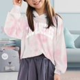 thumbnail image 2 of Caqnni Girl Sweatshirts Tie Dye Hoodie Hoodie Winter Long Sleeve Tops Shirts for Fall and Winter (8-9 Years,Light Blue), 2 of 4