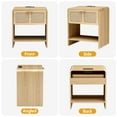 thumbnail image 7 of YOCWO Nightstand with Charging Station for Bedroom Set of 2 , Linen Bedside Table Set of 2 with Drawers, Natural, 7 of 7