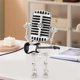 thumbnail image 4 of Microphone Robot Table Lamp, Holding Guitare Night Light, Black, 4 of 5