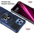 thumbnail image 7 of Compatible for T-Mobile REVVL 6 5G Case with Tempered Glass Screen Protector [Military Grade] Ring Car Magnetic Mount Kickstand Shockproof Phone Cover - Blue, 7 of 7