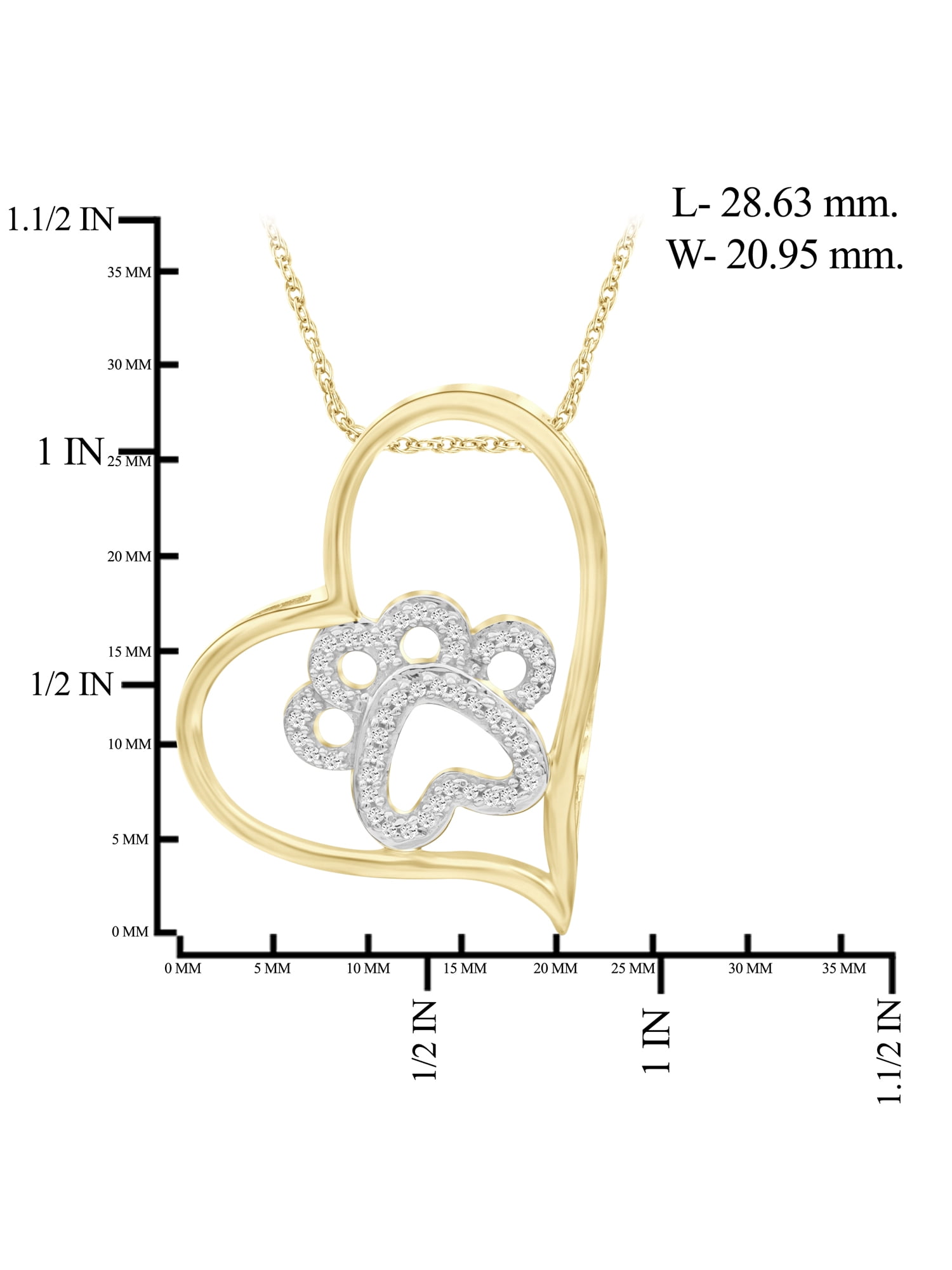 JewelersClub 1/7 Carat T.W. White Diamond 14K Gold Over Silver Paw Heart Pendant
