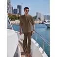 thumbnail image 3 of COOFANDY Men's Zipper Polo Shirts Short Sleeve Ribbed Knit Polo T Shirts Fashion Casual Golf Shirts, 3 of 6