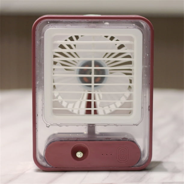 Mini Ventilador Enfriador, Carga Usb y Humidificador En Aerosol, Diseño Portátil de Escritorio, Funcionamiento Ligero y Silencioso, Uso En Oficina y Hogar, Multifuncional, 3 Velocidades, Batería de 8