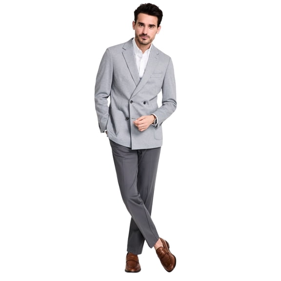 Michael Kors Mens Classic fit Wool Double Breasted Sport Coat Blazer 50 L Gray