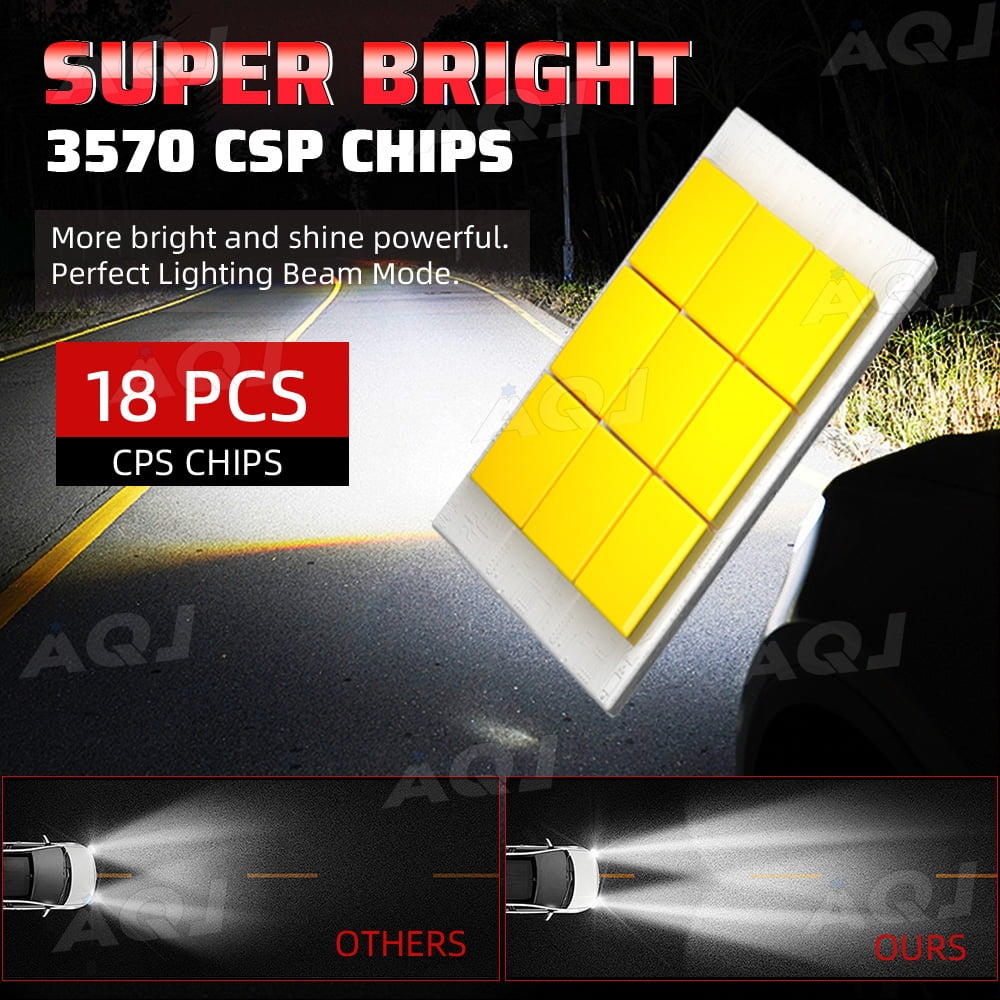 Compatible with Kia Rio Hatchback 2012-2018 LED High Low Beam Lamp Set 4 Pack - 30,000LM 6000K White 300% Super-Bright Bulb, Plug & Play