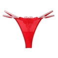 thumbnail image 1 of PEASKJP sous-Vêtements pour Femmes String Taille Basse Confortable Invisible Sans Couture, Rouge Taille Unique, 1 of 3