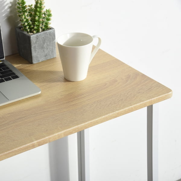 31.5 Inch Folding Laptop Desk, Light Oak Compact Writing Workstation with Removable Top Shelf, Space-Saving Foldable Study Table for Small Spaces Home Dorm