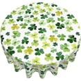 thumbnail image 5 of St Patricks Day Tablecloth Round 60×60 Inch, Spring Watercolor Luck Clover Tablecloth Lucky Shamrock Washable Table Cover for Party Picnic Dinner Decor, 5 of 6