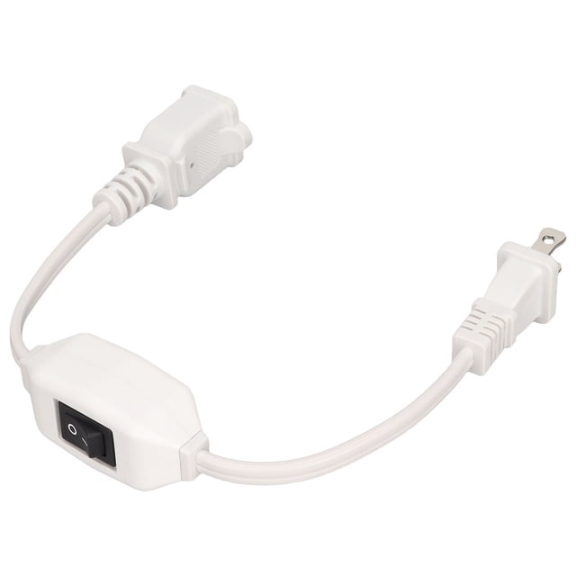 US Power Extension Cord with On Off Switch, Material, PVC Outer Quilt, Exquisite Workmanship, Practical, 0.32m/1.0ft Length