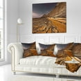 thumbnail image 3 of Designart Brown Rocky Coast Portugal - Cityscape Throw Pillow - 18x18, 3 of 5