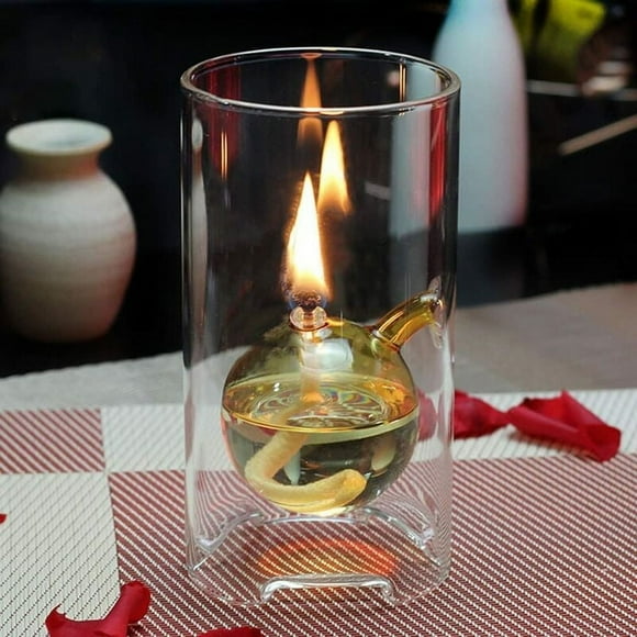 Transparent Glass Oil Lamp Creative Decorative Kerosene Emergency Lighting