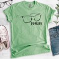 thumbnail image 2 of Bookish T-shirt, Unisex Women's Men's Shirt, Glasses T-shirt, Reading T-shirt, Hipster Tee, Book Lover Tee, Heather Apple Green, X-Large, 2 of 6