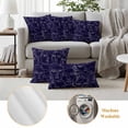 thumbnail image 6 of Abstract Style Outdoor Waterproof Pillow Covers, Face Line Modern Character Art Navy Blue Decorative Square Throw Pillowcase Sofa Cushion Sham for Patio/Couch/Chair, 24"x24" 2 Pack, 6 of 8