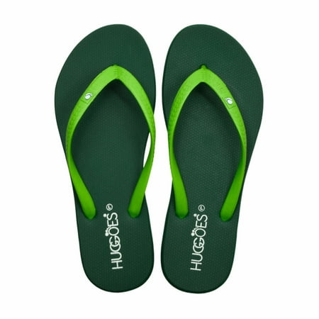

Huggoes - Sapling Natural Rubber Comfort flip flops for Women - Olive Green/Lime