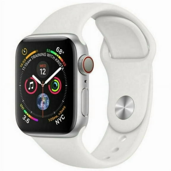 Restored Apple Watch Series 4 40mm GPS   Cellular 4G LTE - Silver - White Sport Band (Refurbished)