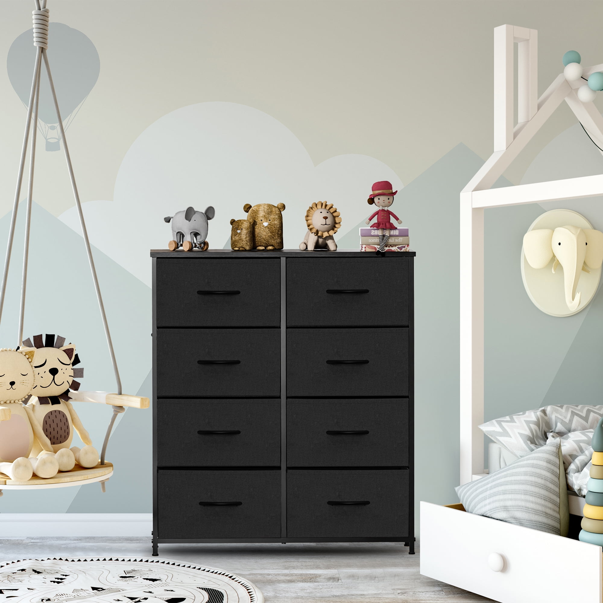 TINKLE WELL 8-Drawer Dresser for Bedroom, Drawer Dresser Organizer Storage Drawers Fabric Storage Tower