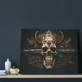 thumbnail image 3 of Susaid Metal Style Horned Skull Pattern Canvas Wall Decor Poster Framed Artwork Decoration for Bedroom Home Office Ready to Hang,Horizontal, 3 of 6