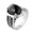 Black, variant on HIJONES Men's Stainless Steel Dominant Gemstone Agate Ring Engraved Claw Punk Style Biker Wedding Band Red Size 11