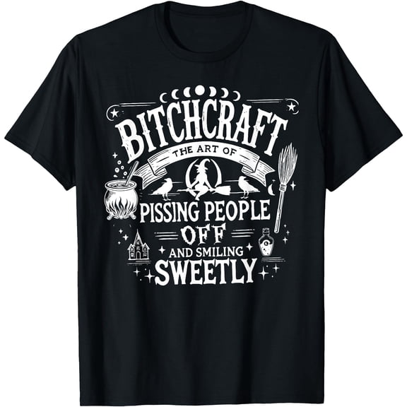 Hot Trending Kiraa Tee With Bitchcraft Funny Witch Witchy Spooky Season Happy Unisex S-5Xl T-Shirt