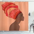 thumbnail image 1 of Ambesonne African Shower Curtain, Young Girl Turban, 69"Wx84"L, Chocolate Salmon, 1 of 3