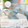 thumbnail image 3 of Coastal Beach Duvet Cover Set, Summer Retro Starfish Wave Soft Duvet Cover Queen Size Bedding Set 4 Pieces, 1 Quiltcover and 2 Pillowcases with Zipper, 1 Bed Sheet for All Seasons, 3 of 9