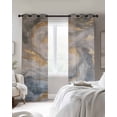 thumbnail image 3 of Yellow Grey Ombre Blackout Curtains 84 Inches Long for Bedroom, Modern Marble Ink Painting Abstract Thermal Insulated Room Darkening Black Out Window Curtain Panels Grommet Drapes for Living Room, 3 of 8