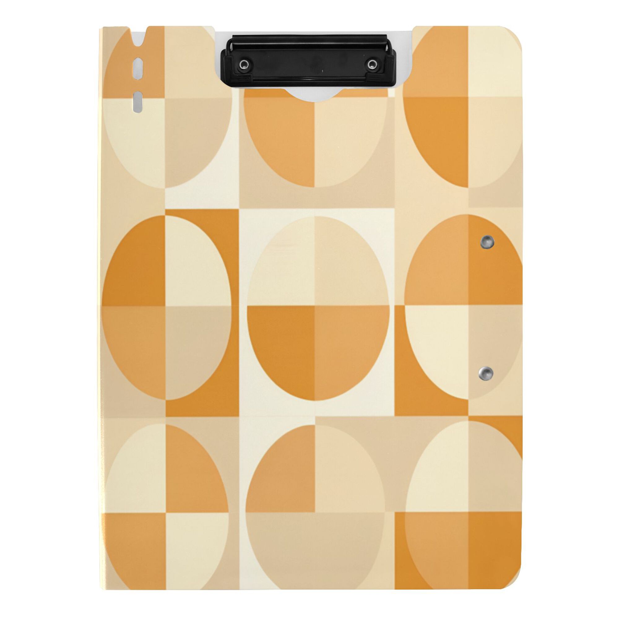 FORMRS A4 Clipboard Folder with Pen Holder Horizontal Foldable School Office Binder, Geometric Circles