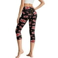 thumbnail image 2 of SCRAWLGOD Union Jack Star Women's Soft Capri Leggings with Pockets High Waist Tummy Control Crop 3/4 Leggings Slim Breathable Elastic Athletic Cropped Tights, XL, 2 of 7