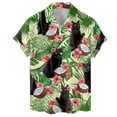 thumbnail image 3 of Camisas hawaianas con estampado 3D de animales, gatos, mapaches, para hombre, camisa con estampado de dinosaurio, solapa con botones, manga corta, ropa de moda Aloha, 3 of 4