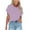 Purple, variant on Fesfesfes Oversized Workout Shirts for Women's Short Sleeve Solid Color Basics Lapel Casual Top Pullover T-shirt Women Tops M(US:6)
