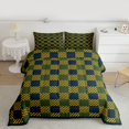 thumbnail image 2 of Homewish Square Buffalo Plaid Bedding Comforter Set, Yellow Green Stripes Abstract Twin Comforter Sets, Chic Vintage Fashion Reversible Bedding Set, Ultra Soft Bedroom Decor, 2 Pieces, 2 of 8