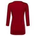 thumbnail image 3 of Doublju Women's V Neck Twist Knot Ruched Empire Waist Slimming Tunic Top Blouse (S-3X), 3 of 4