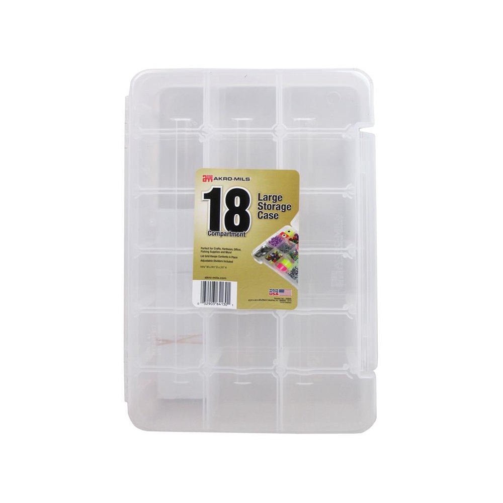 AkroMils Craft Storage Case 14.25x 9.5 18 CompClr