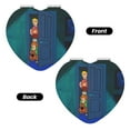 thumbnail image 2 of Qekee Scooby-Doo Print Compact Makeup Mirror Folding Mini Pocket Mirror Portable Hand Mirror Double-Sided 2 x 1x Magnification for Woman Girls-Heart Shape, 2 of 9