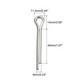 thumbnail image 2 of Unique Bargains Split Cotter Pin, Fixation à Clip en Acier Inoxydable 6x40mm Raccord Argent 8Pack, 2 of 5