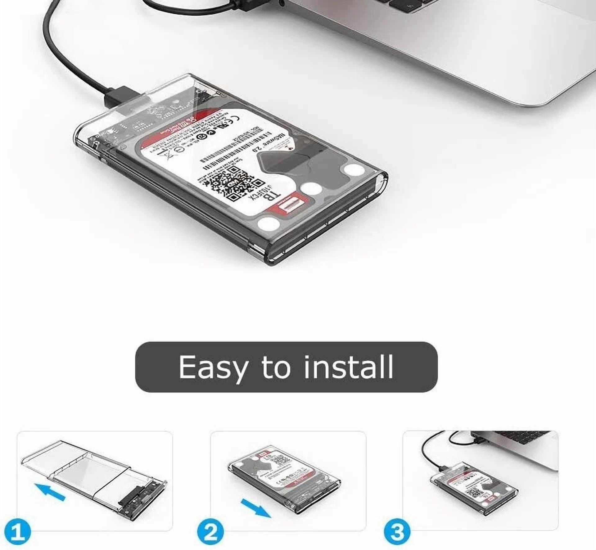 CIRCLE- 2.5" External Hard Enclosure Sata To Usb 3.1 Tool-Free Clear Ssd & Hdd 9.5Mm 7Mm