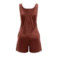 thumbnail image 5 of Sexlip Women Romper Shorts Linen Cotton Mix Lightweight Material Breathable Fabric Easy Care Machine Washable Red L, 5 of 8