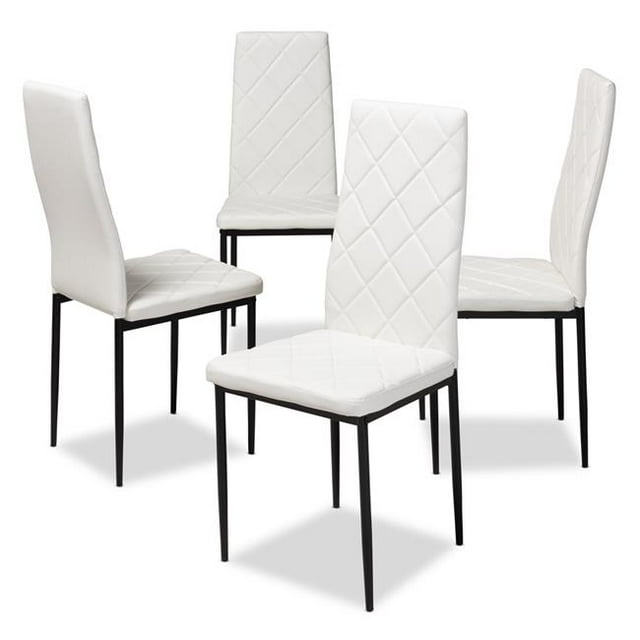 Baxton Studio Blaise Modern & Contemporary Dining Chair, White (Set of 4)