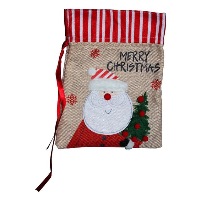 Matsuzay Bolsa de regalo con adorno de árbol, suministros de vacaciones, calcomanía exquisita para el hogar, saco de aperitivos de Papá Noel, Kits de decoración para fiestas