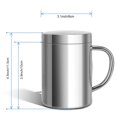 thumbnail image 5 of Tazas irrompibles de doble pared de acero inoxidable de 13,5 oz/400 ml con tapa y asas para café de camping (2 piezas), 5 of 5
